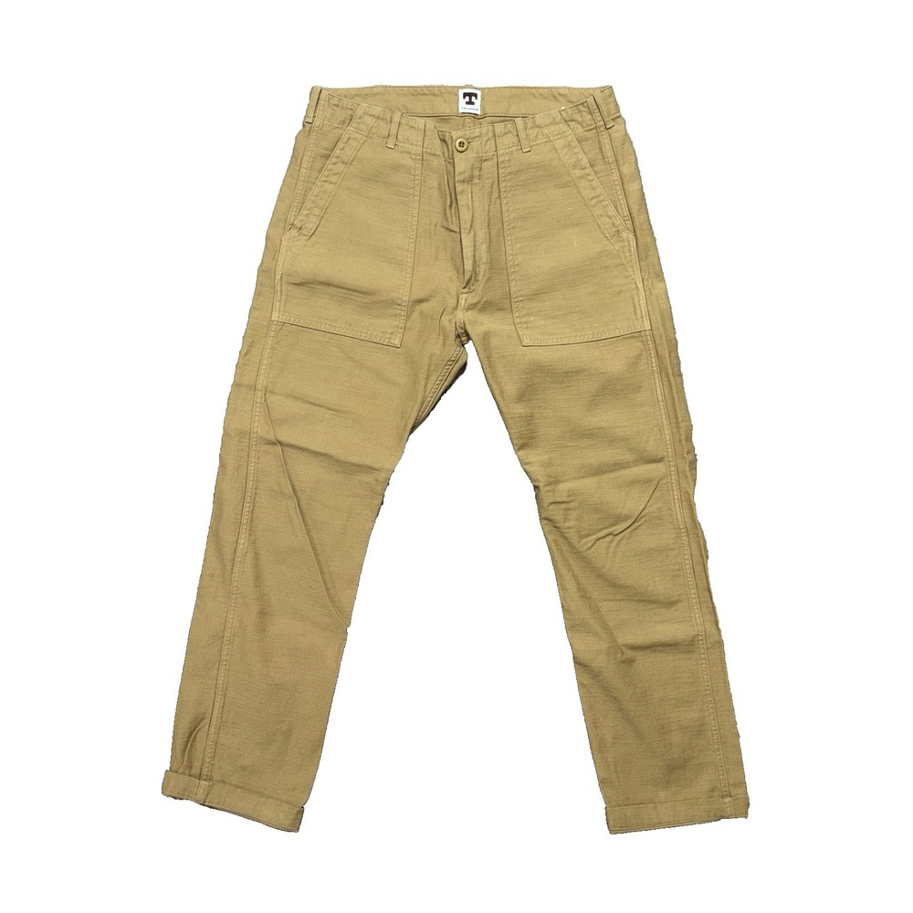 Tellason Fatigue Pants Utility Tan Men's Size 32 x 29.5 Slim Tapered Leg